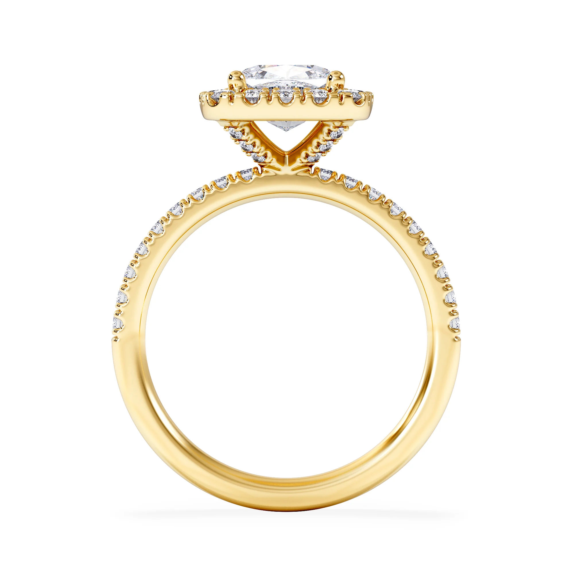 2.05ct Beatrice Lab Diamond Halo Engagement Ring in 18K Gold F/VS1 - Image 3