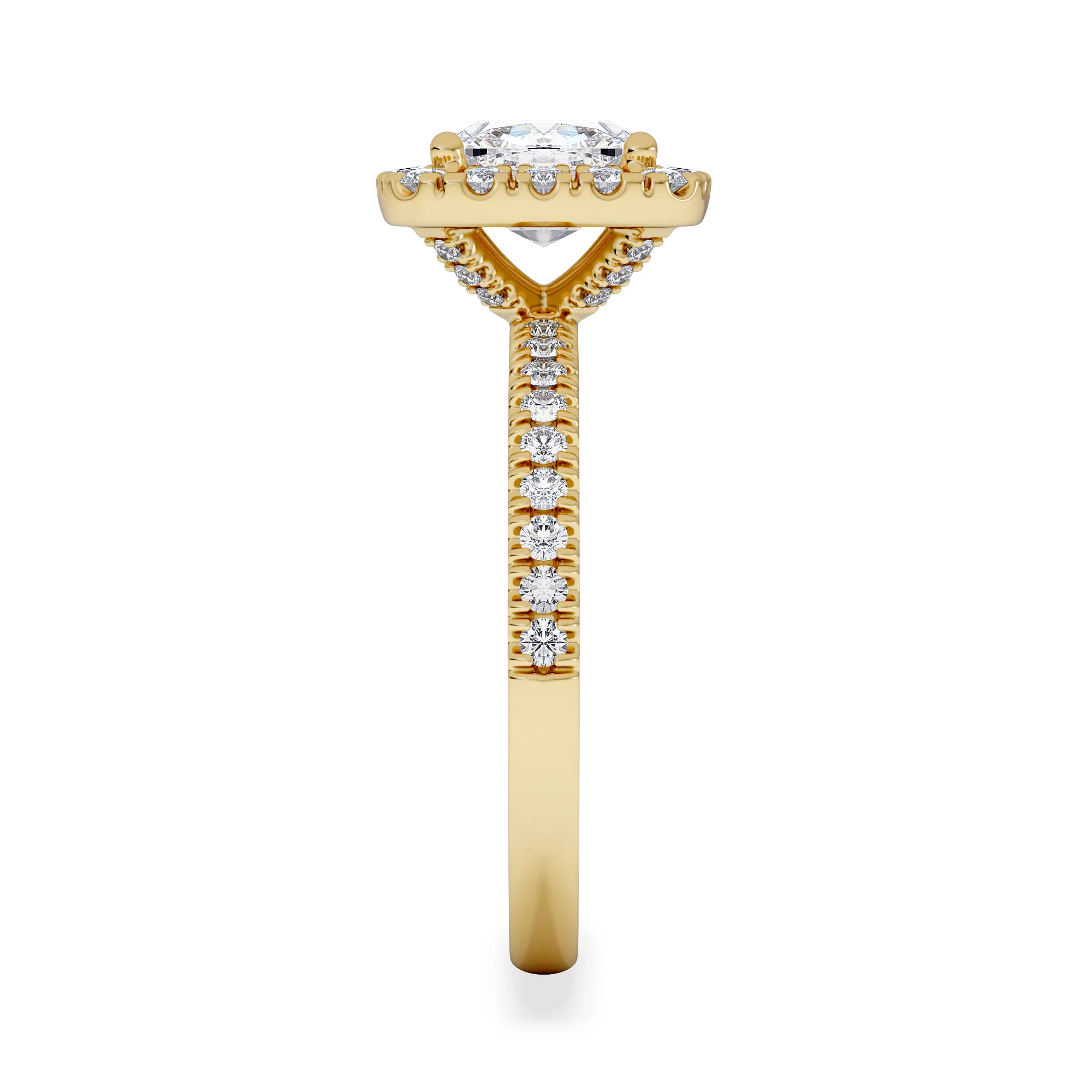2.05ct Beatrice Lab Diamond Halo Engagement Ring in 18K Gold F/VS1 - Image 5