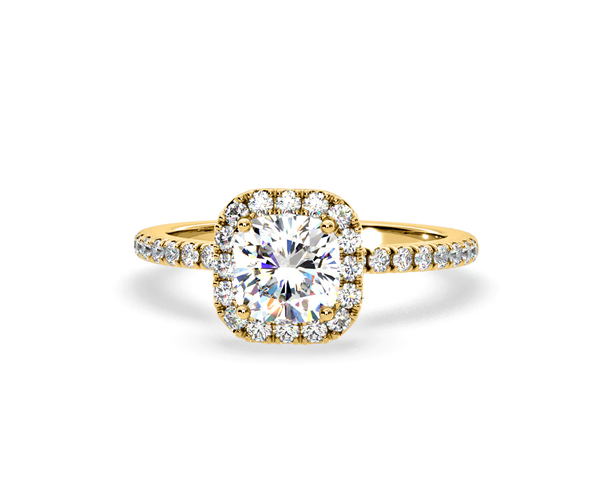 2.05ct Beatrice Lab Diamond Halo Engagement Ring in 18K Gold F/VS1 - Image 89