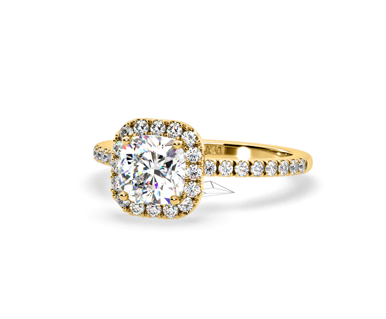 2.05ct Beatrice Lab Diamond Halo Engagement Ring in 18K Gold F/VS1 - Image 92
