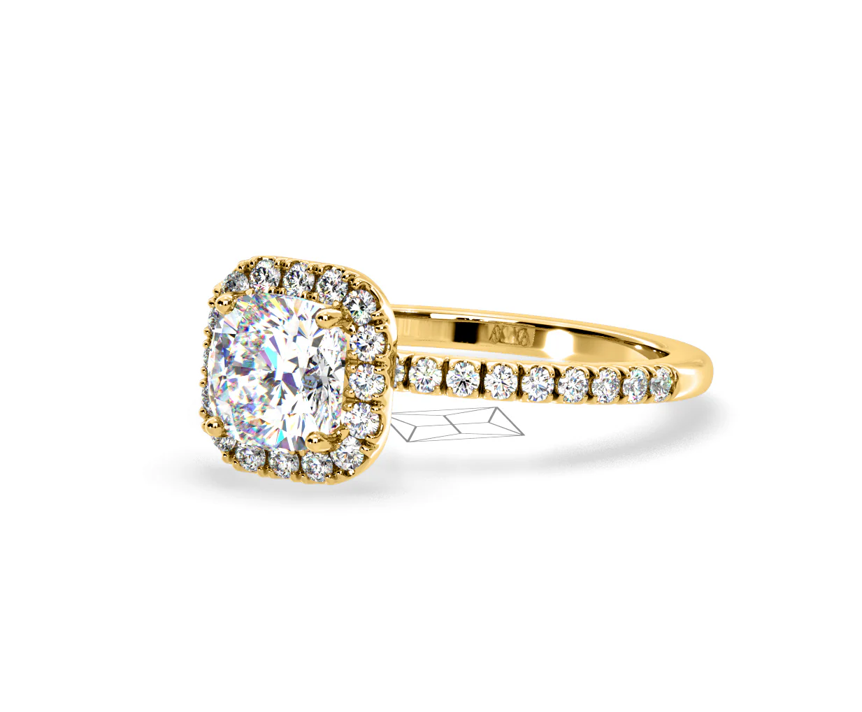 2.05ct Beatrice Lab Diamond Halo Engagement Ring in 18K Gold F/VS1 - Image 95