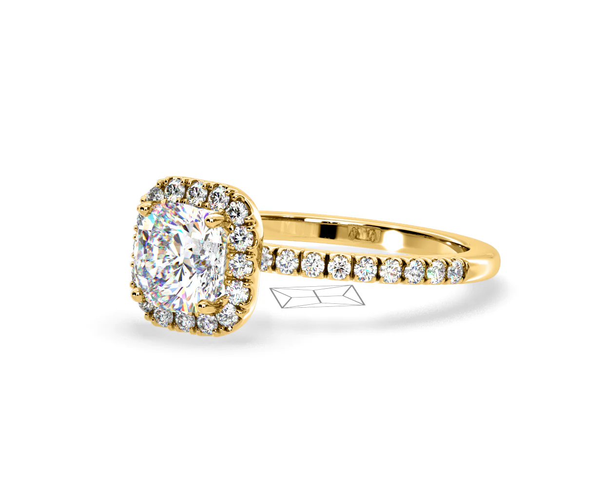2.05ct Beatrice Lab Diamond Halo Engagement Ring in 18K Gold F/VS1 - Image 96