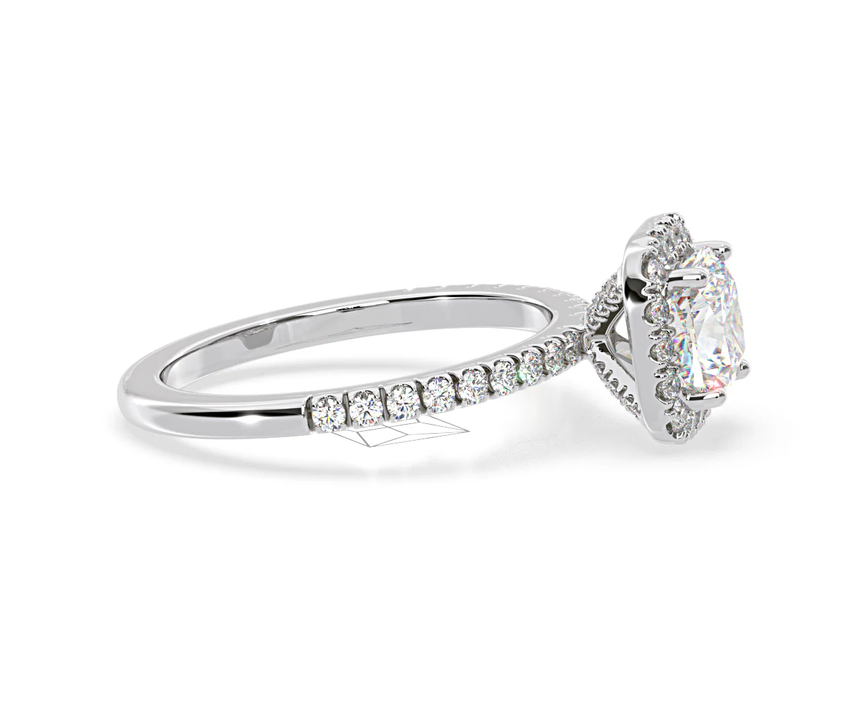 2.05ct Beatrice Lab Diamond Halo Engagement Ring in Platinum F/VS1 - Image 150