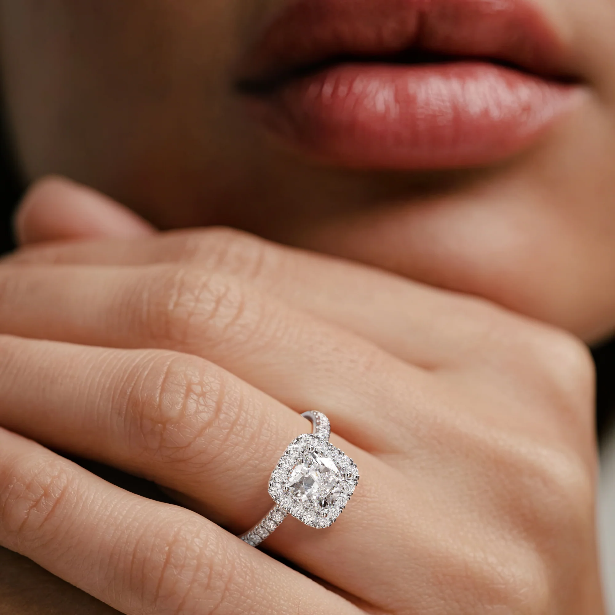 2.05ct Beatrice Lab Diamond Halo Engagement Ring in Platinum F/VS1 - Image 2
