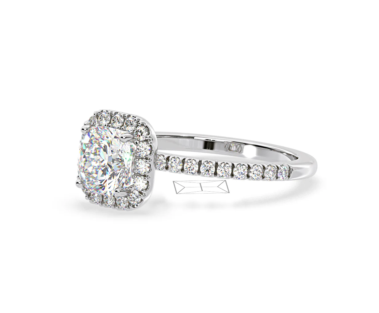 2.05ct Beatrice Lab Diamond Halo Engagement Ring in Platinum F/VS1 - Image 97