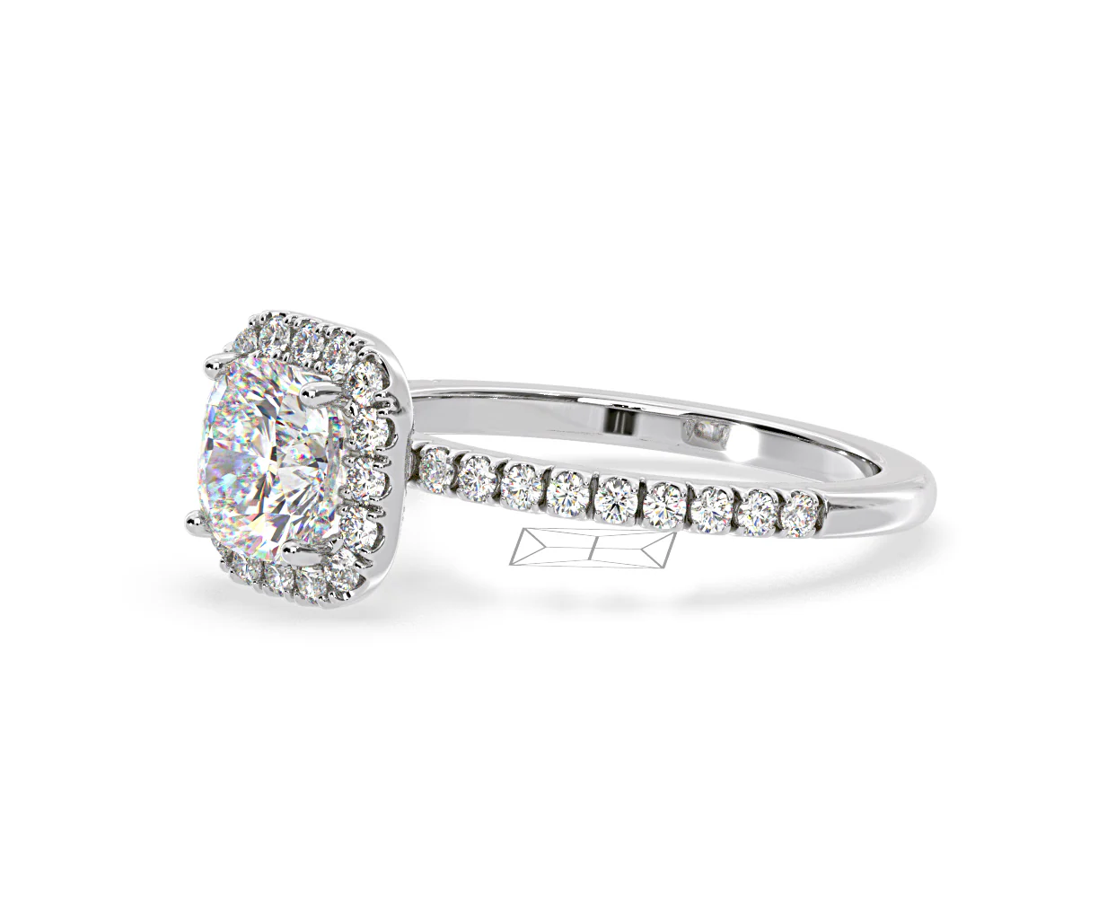 2.05ct Beatrice Lab Diamond Halo Engagement Ring in Platinum F/VS1 - Image 99