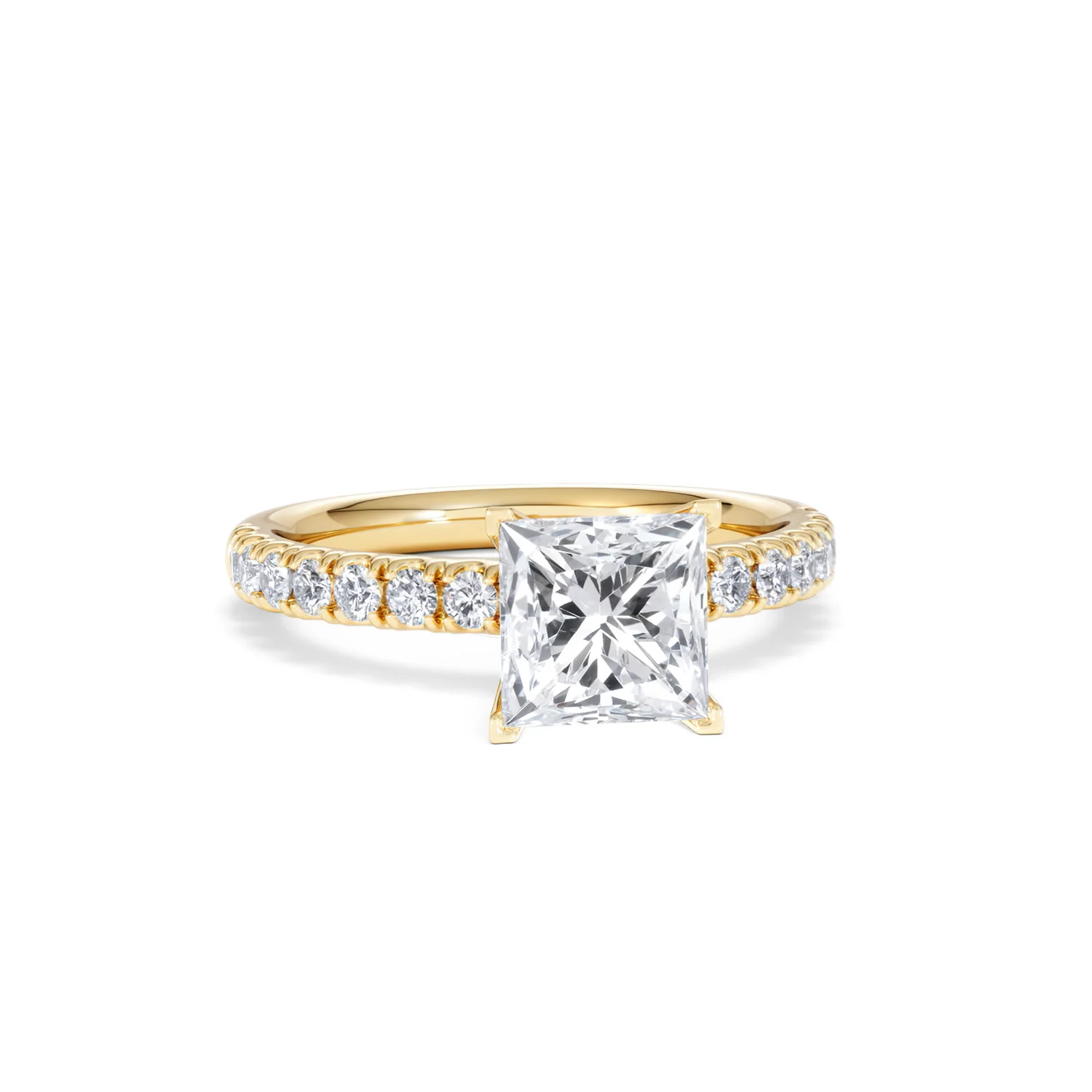 2.10ct Katerina Lab Princess Diamond Engagement Ring 18K Gold F/VS1 - Image 14
