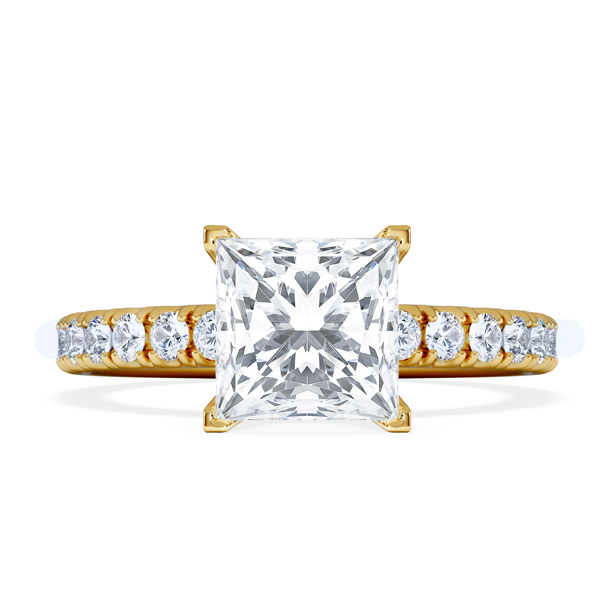 2.10ct Katerina Lab Princess Diamond Engagement Ring 18K Gold F/VS1 - Image 6