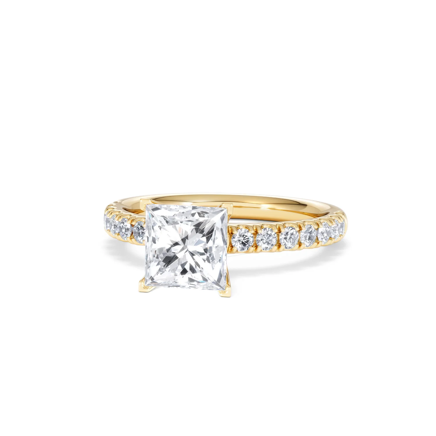 2.10ct Katerina Lab Princess Diamond Engagement Ring 18K Gold F/VS1 - Image 89