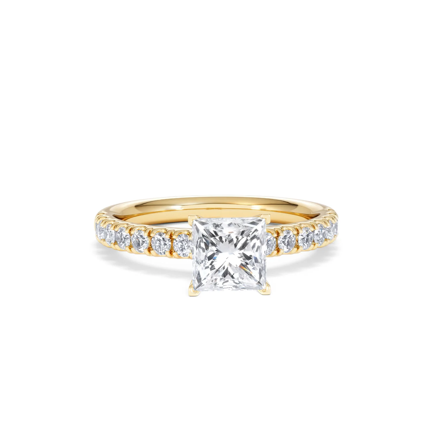 2.10ct Katerina Lab Princess Diamond Engagement Ring 18K Gold F/VS1 - Image 9