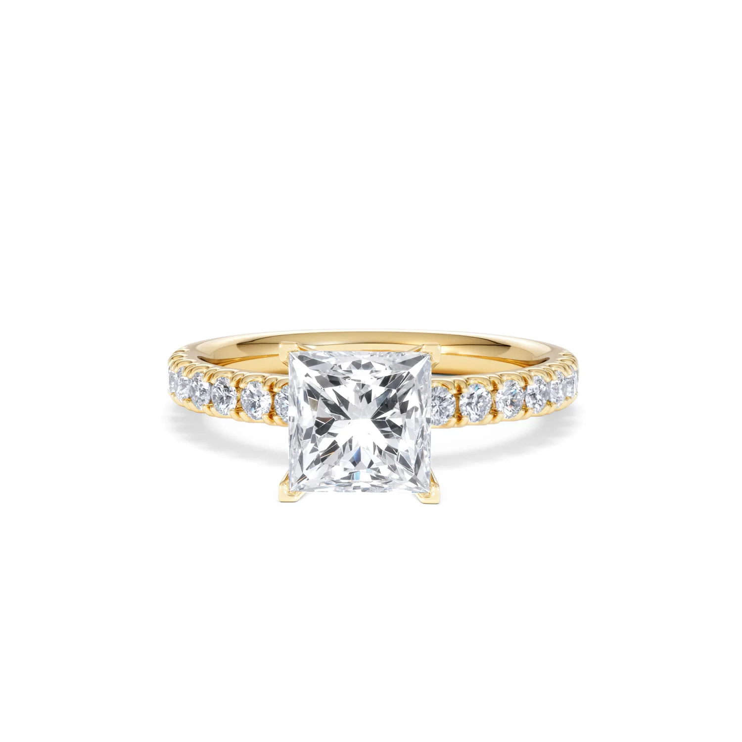 2.10ct Katerina Lab Princess Diamond Engagement Ring 18K Gold F/VS1 - Image 91