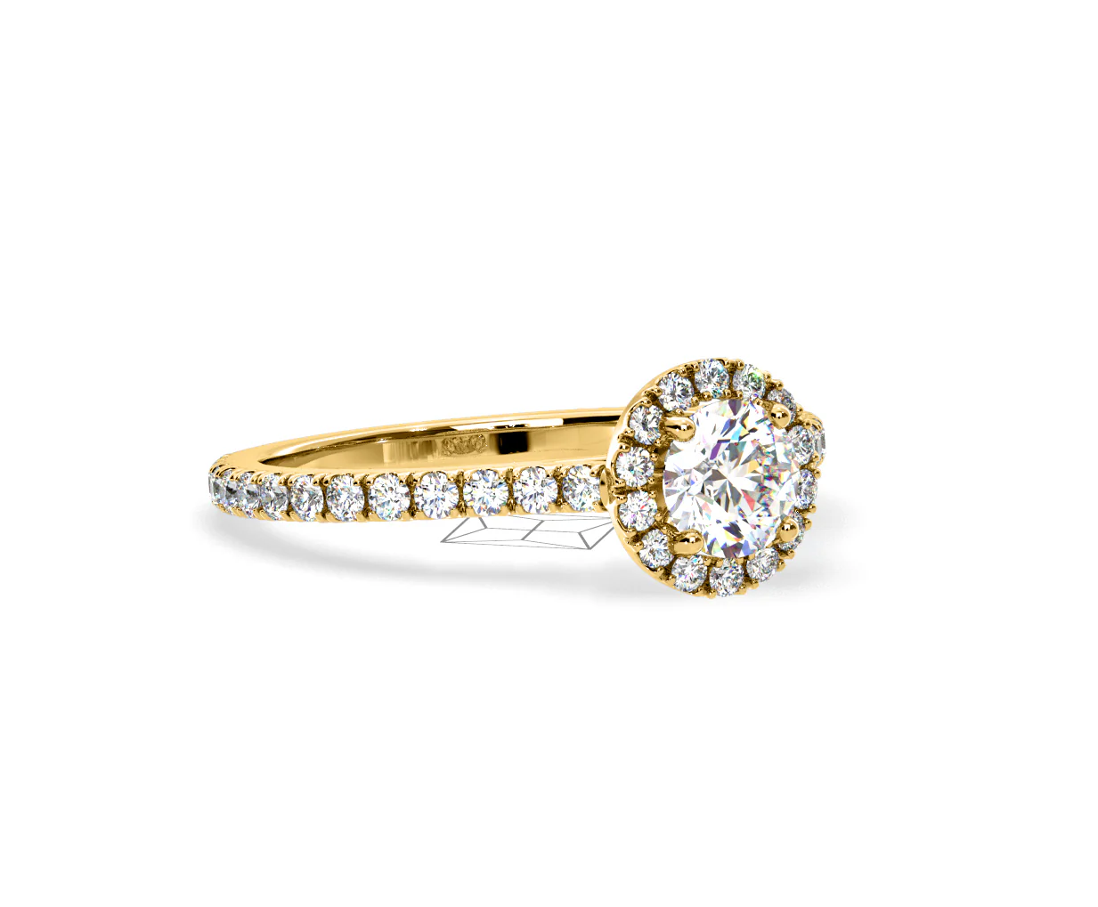 2.30ct Reina Lab Diamond Halo Engagement Ring in 18K Gold F/VS1 - Image 159