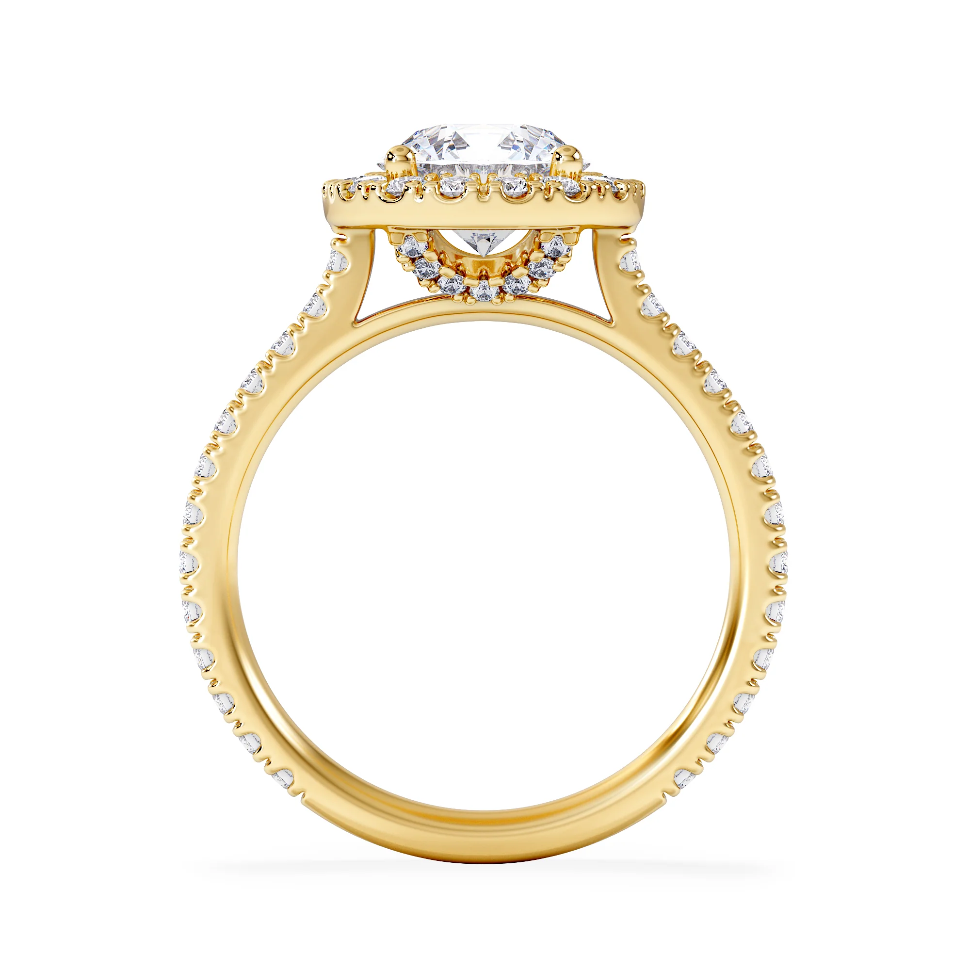 2.30ct Reina Lab Diamond Halo Engagement Ring in 18K Gold F/VS1 - Image 3
