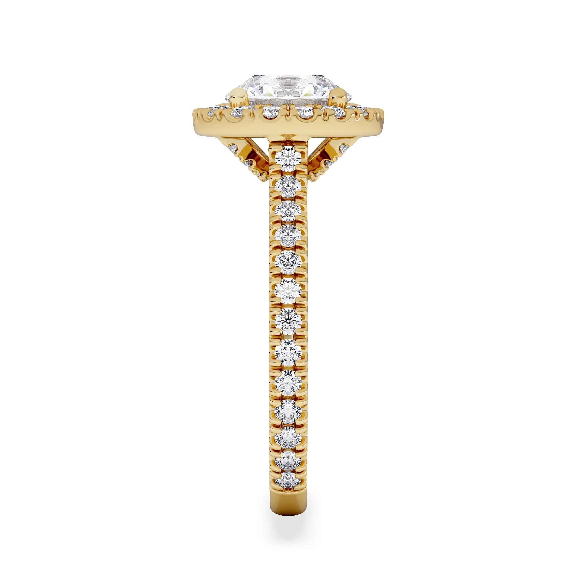 2.30ct Reina Lab Diamond Halo Engagement Ring in 18K Gold F/VS1 - Image 5