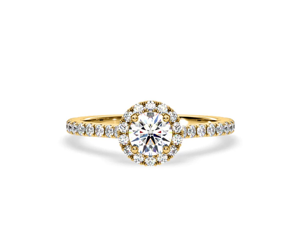 2.30ct Reina Lab Diamond Halo Engagement Ring in 18K Gold F/VS1 - Image 7