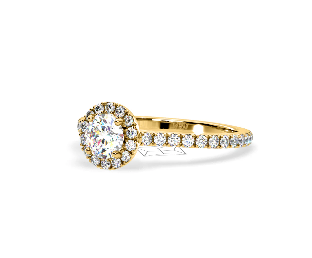 2.30ct Reina Lab Diamond Halo Engagement Ring in 18K Gold F/VS1 - Image 94