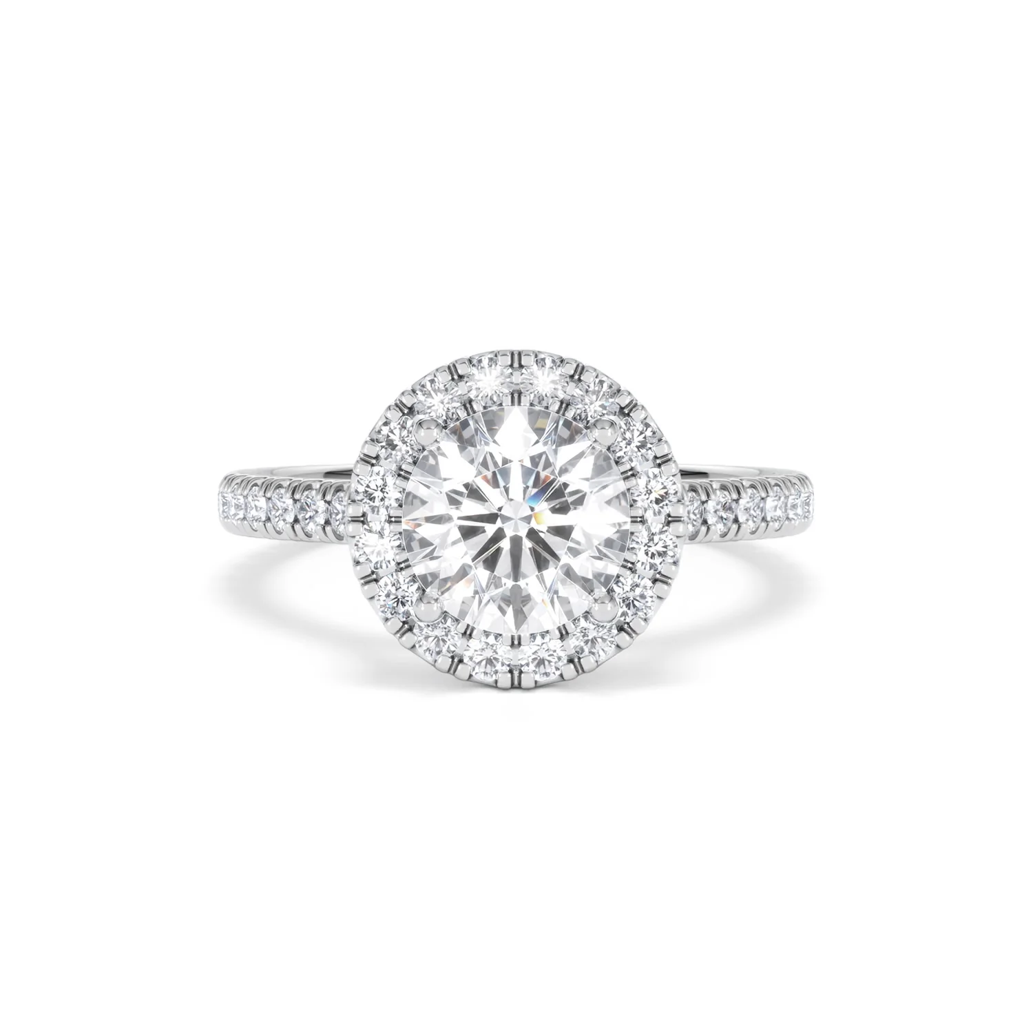 2.30ct Reina Lab Diamond Halo Engagement Ring in 18K White Gold F/VS1 - Image 11