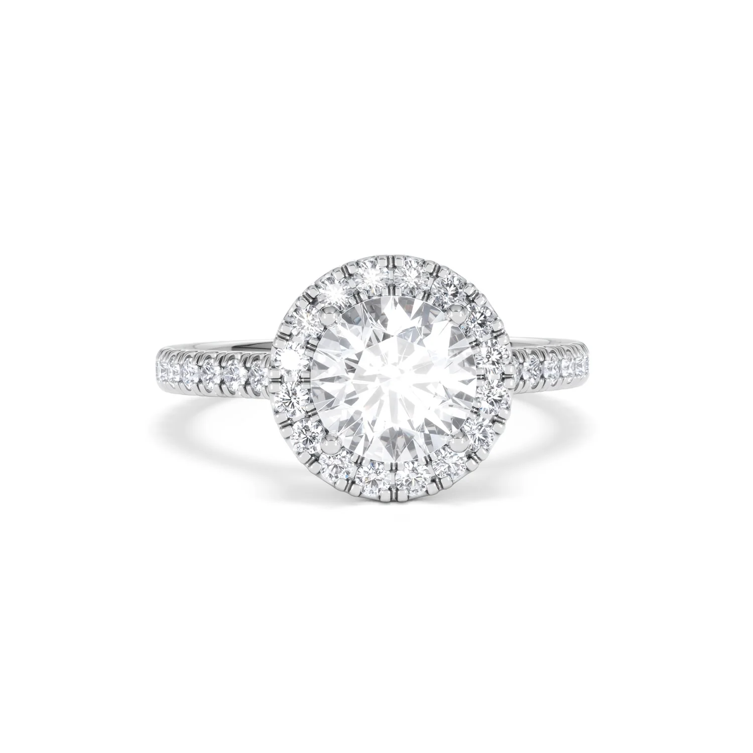 2.30ct Reina Lab Diamond Halo Engagement Ring in 18K White Gold F/VS1 - Image 12