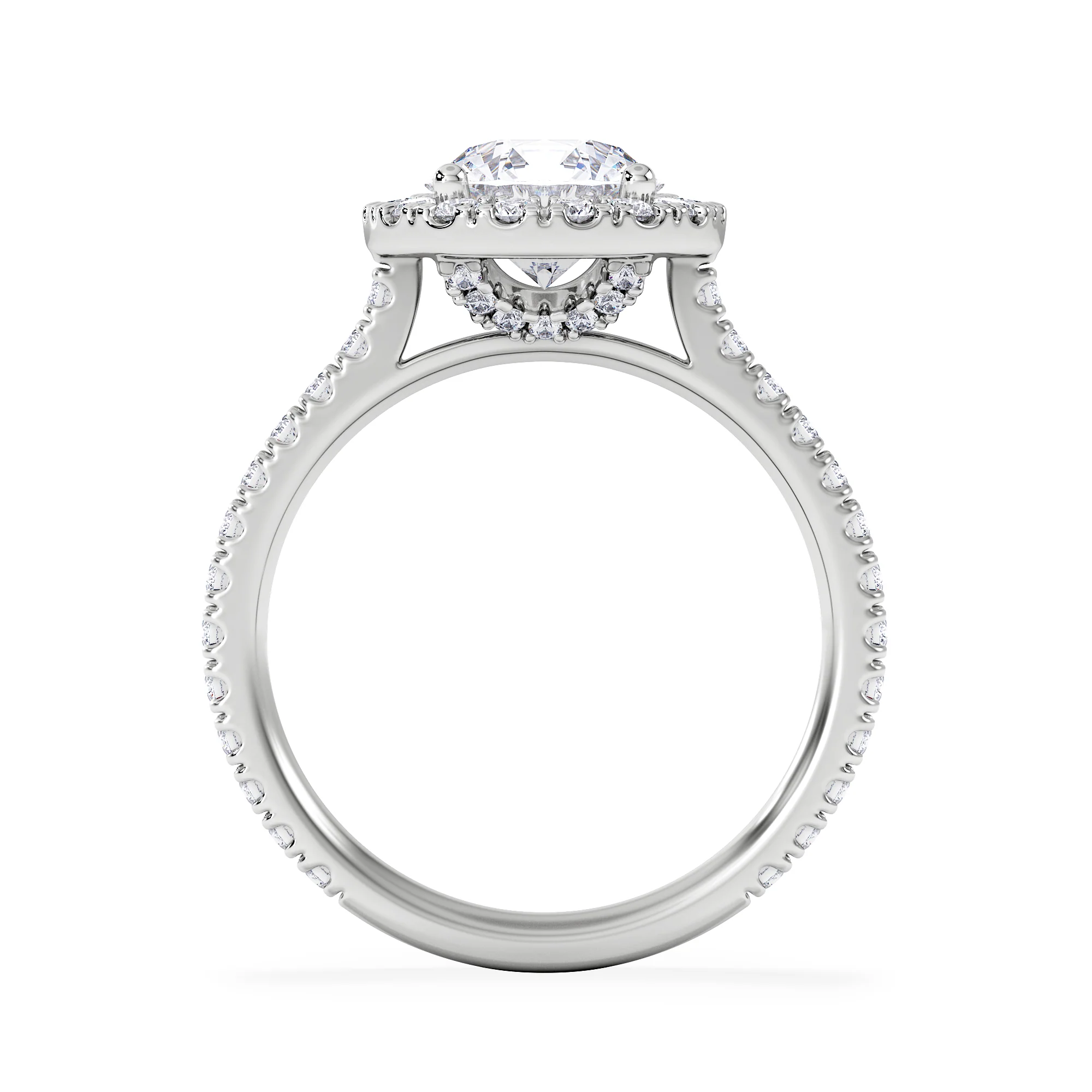 2.30ct Reina Lab Diamond Halo Engagement Ring in 18K White Gold F/VS1 - Image 3