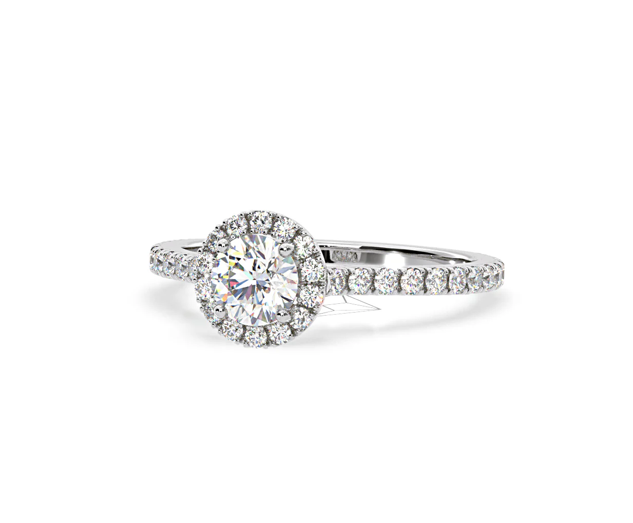 2.30ct Reina Lab Diamond Halo Engagement Ring in Platinum F/VS1 - Image 91