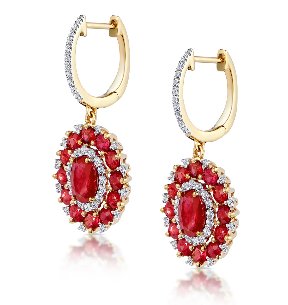 2.50ct Ruby Asteria Collection Lab Diamond Drop Earrings in 9K Gold - Image 2