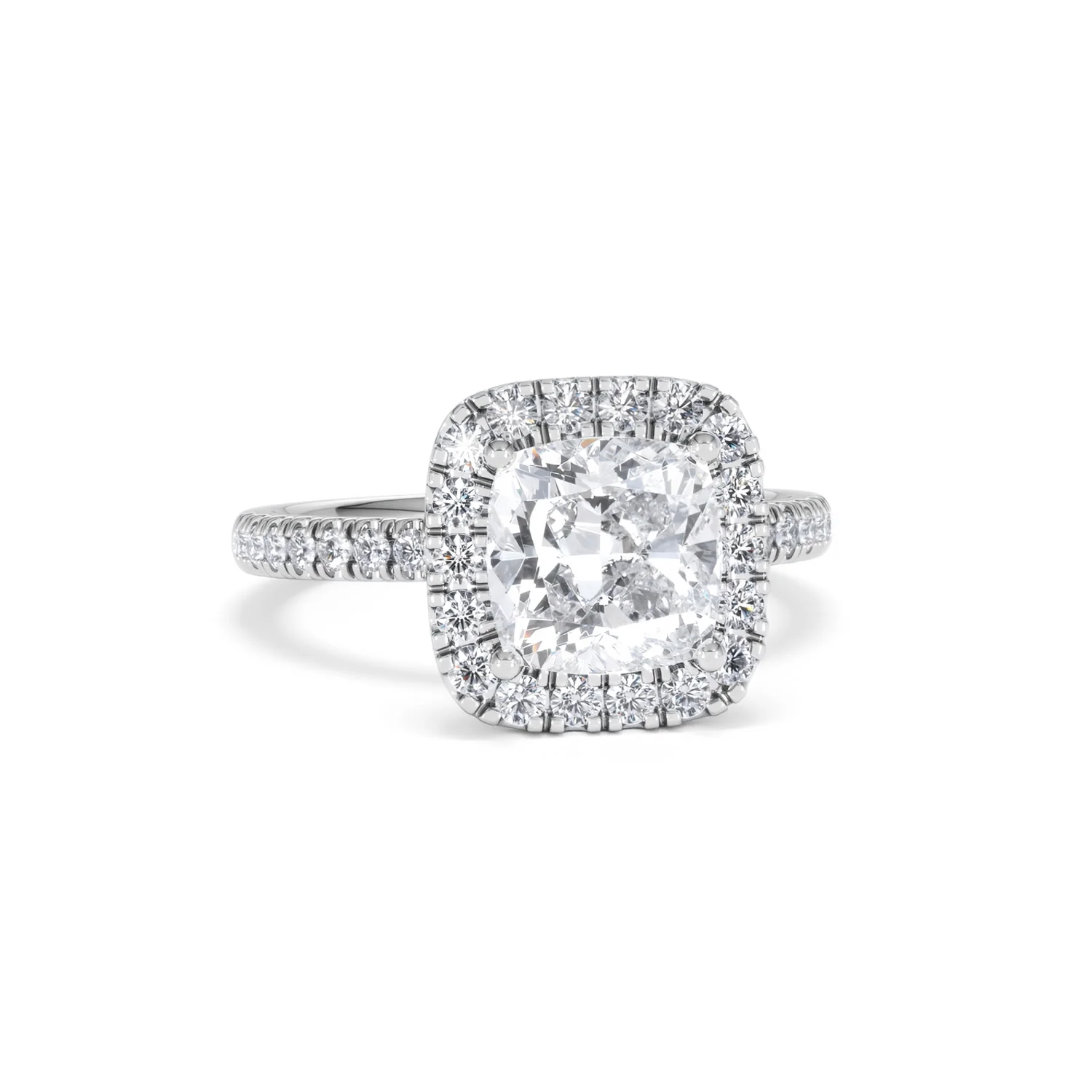 2.60ct Beatrice Lab Diamond Halo Engagement Ring 18K White Gold F/VS1 - Image 10