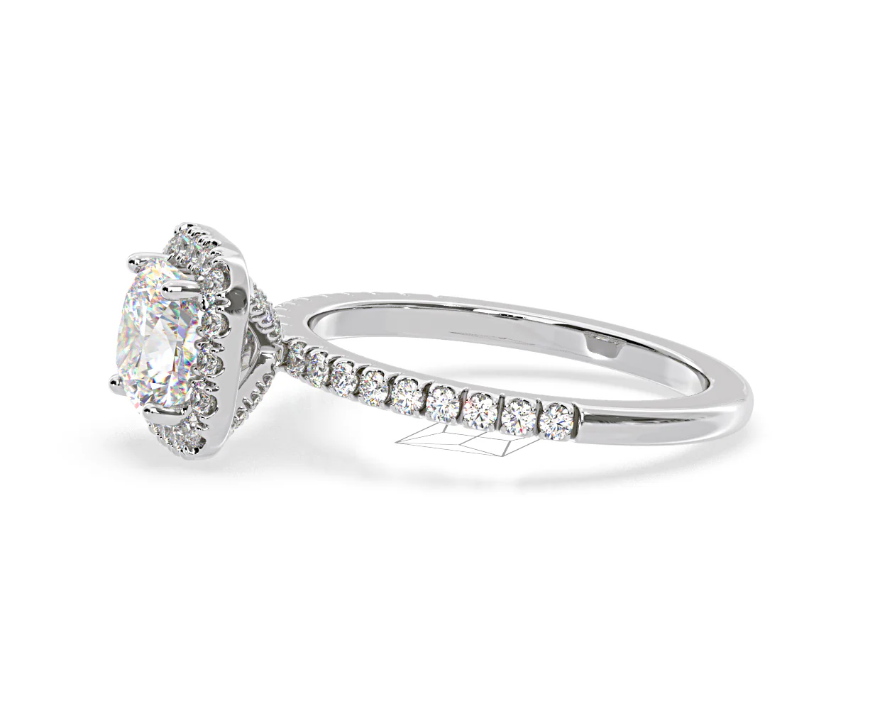 2.60ct Beatrice Lab Diamond Halo Engagement Ring 18K White Gold F/VS1 - Image 104
