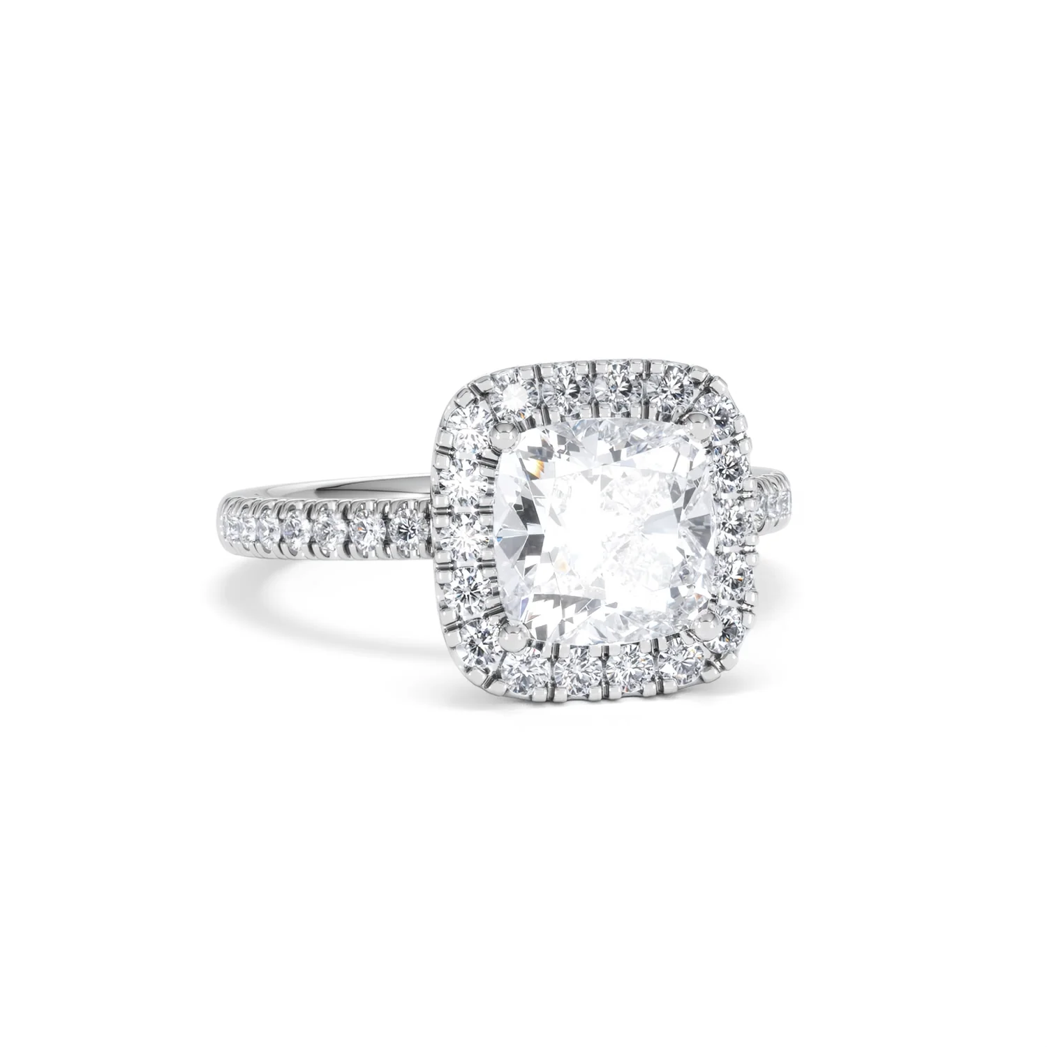 2.60ct Beatrice Lab Diamond Halo Engagement Ring 18K White Gold F/VS1 - Image 11
