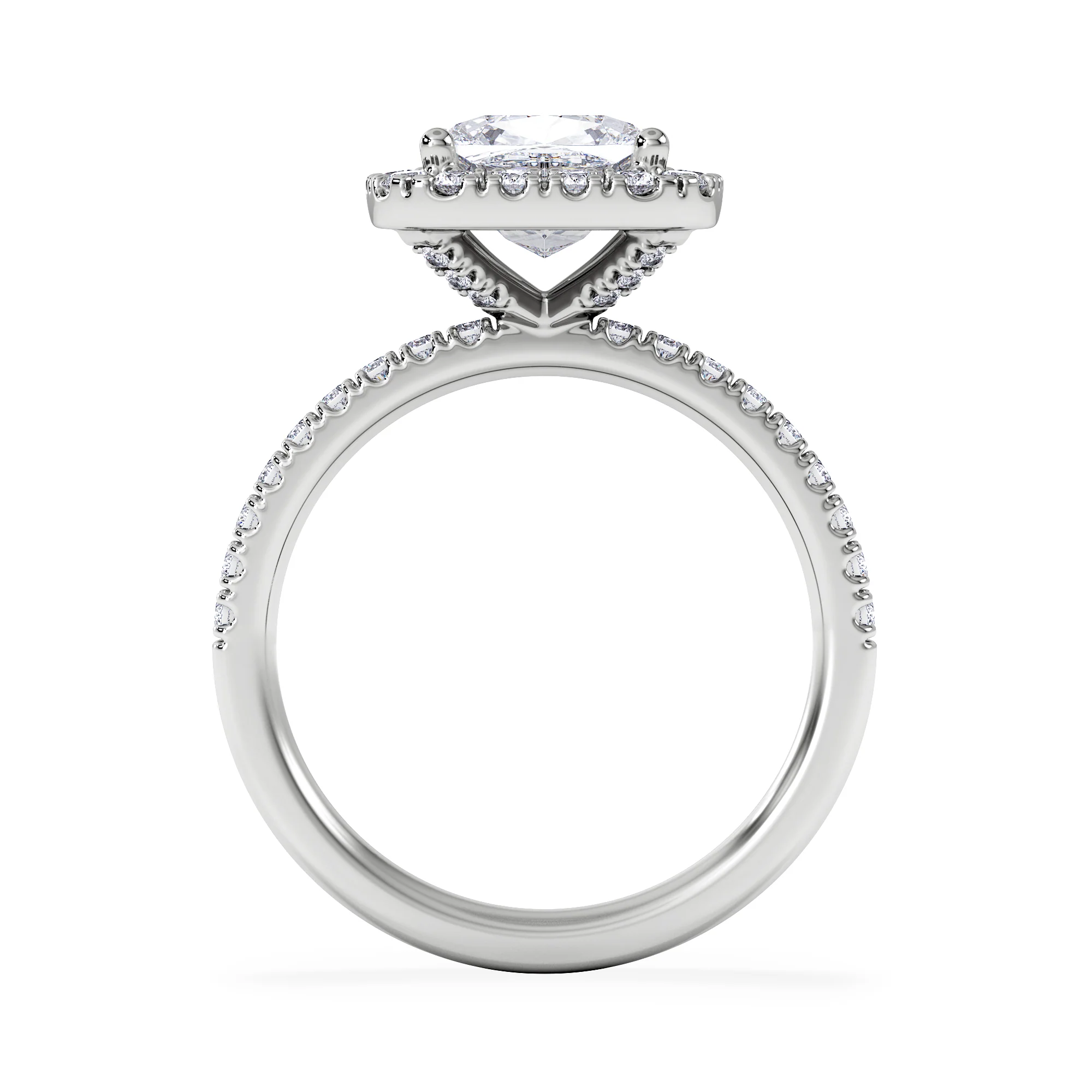 2.60ct Beatrice Lab Diamond Halo Engagement Ring 18K White Gold F/VS1 - Image 3