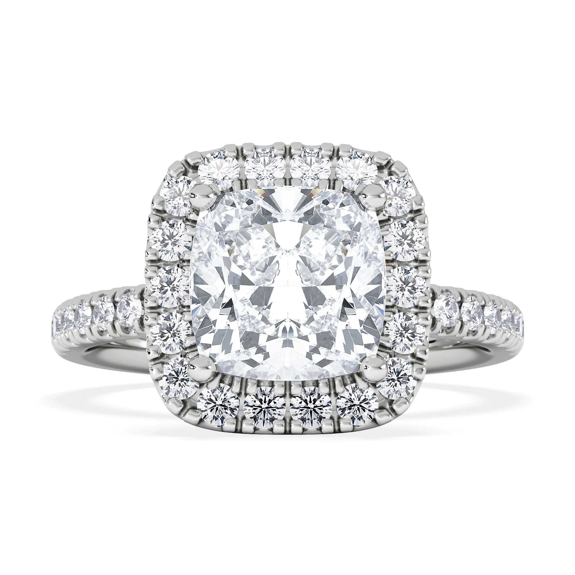 2.60ct Beatrice Lab Diamond Halo Engagement Ring 18K White Gold F/VS1 - Image 6