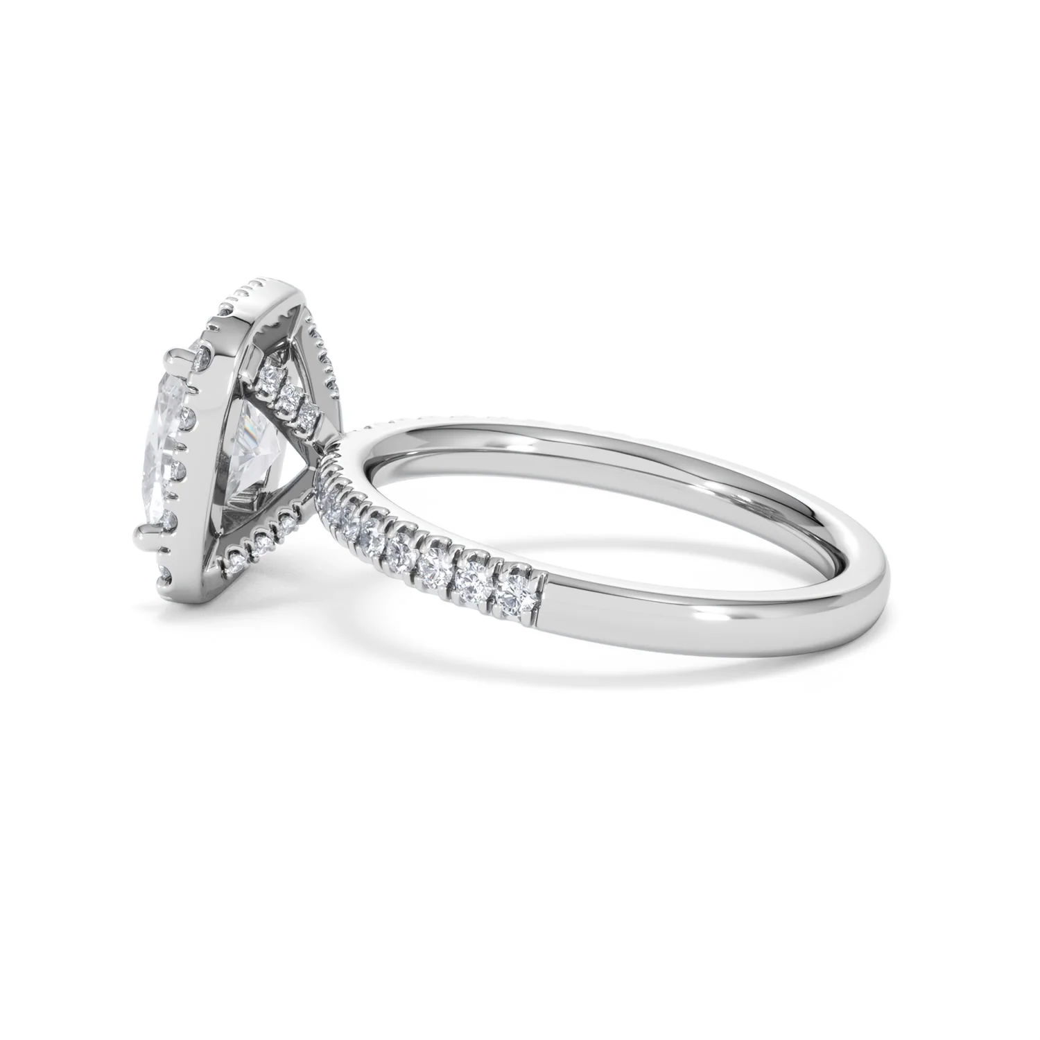 2.60ct Beatrice Lab Diamond Halo Engagement Ring 18K White Gold F/VS1 - Image 65