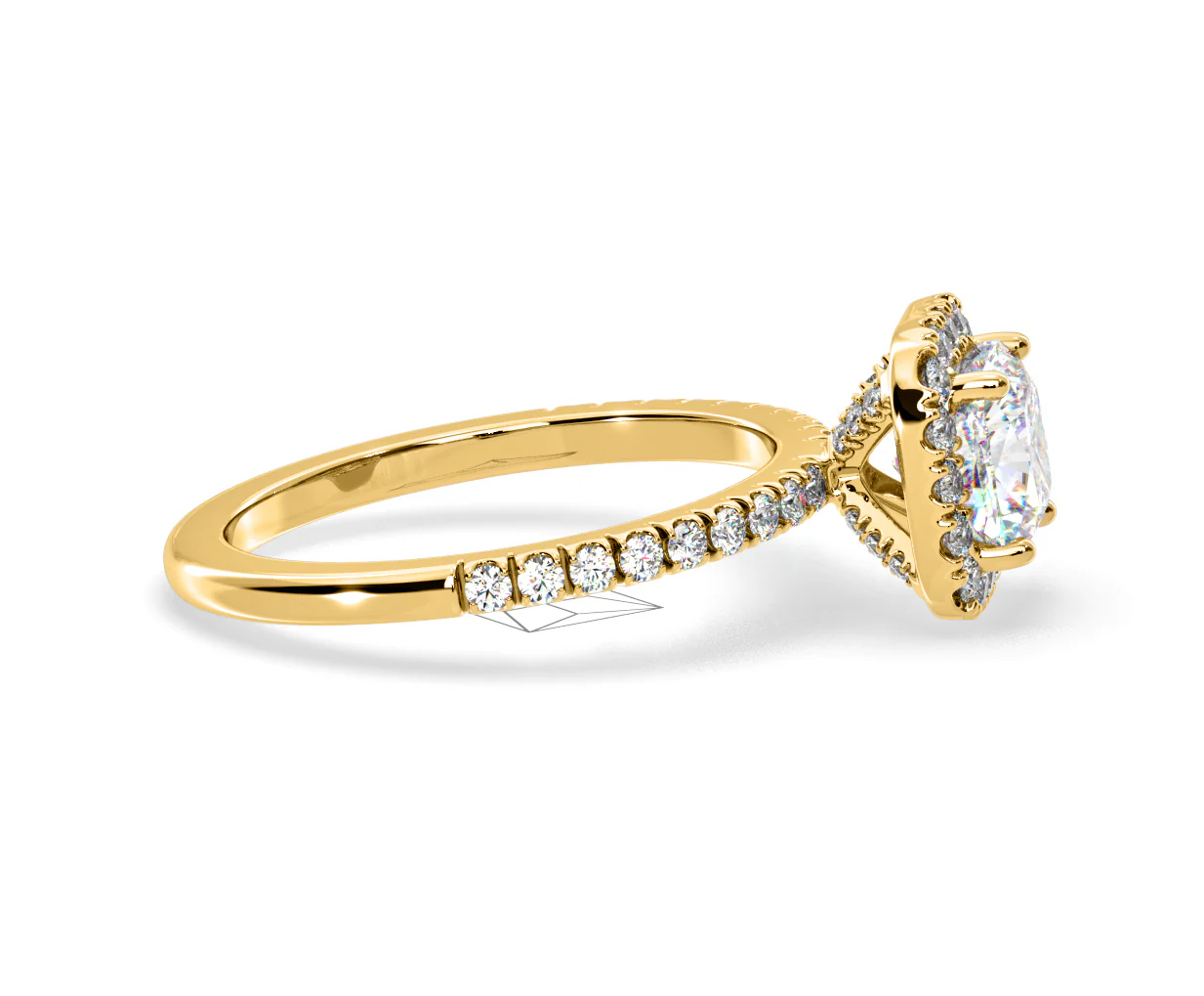 2.60ct Beatrice Lab Diamond Halo Engagement Ring in 18K Gold F/VS1 - Image 149