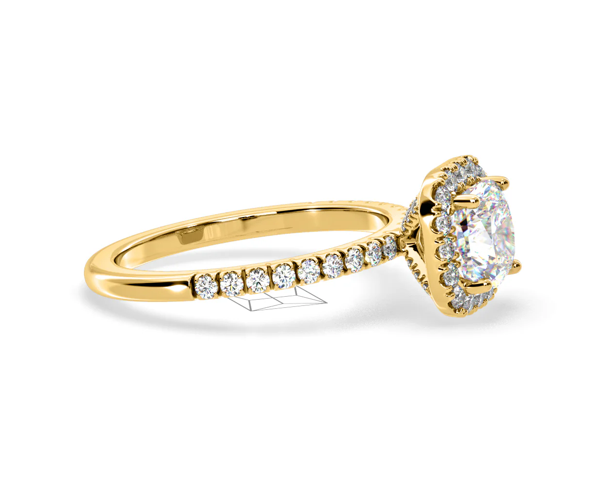 2.60ct Beatrice Lab Diamond Halo Engagement Ring in 18K Gold F/VS1 - Image 152