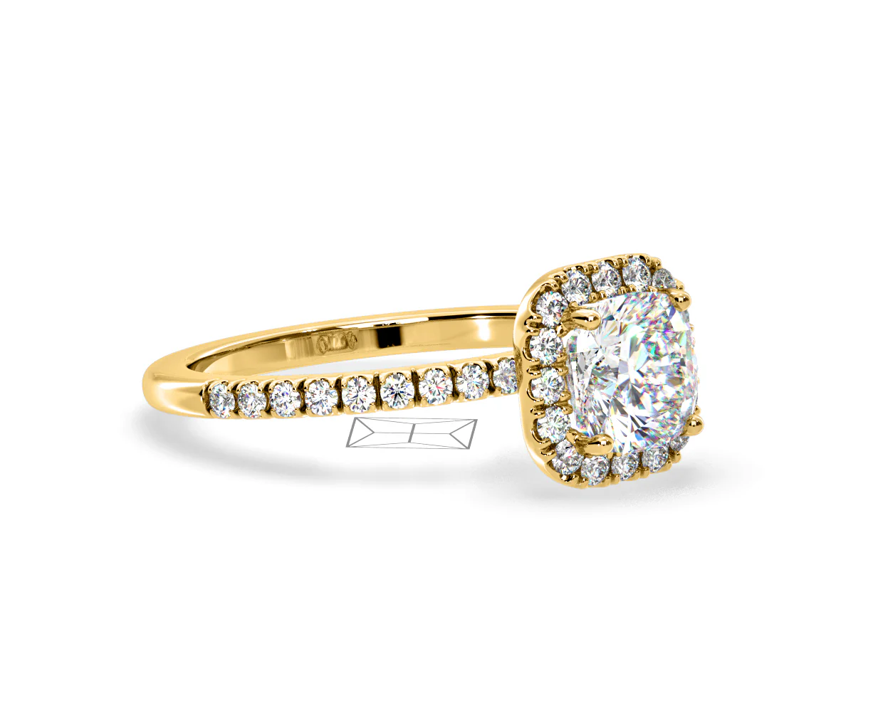 2.60ct Beatrice Lab Diamond Halo Engagement Ring in 18K Gold F/VS1 - Image 158