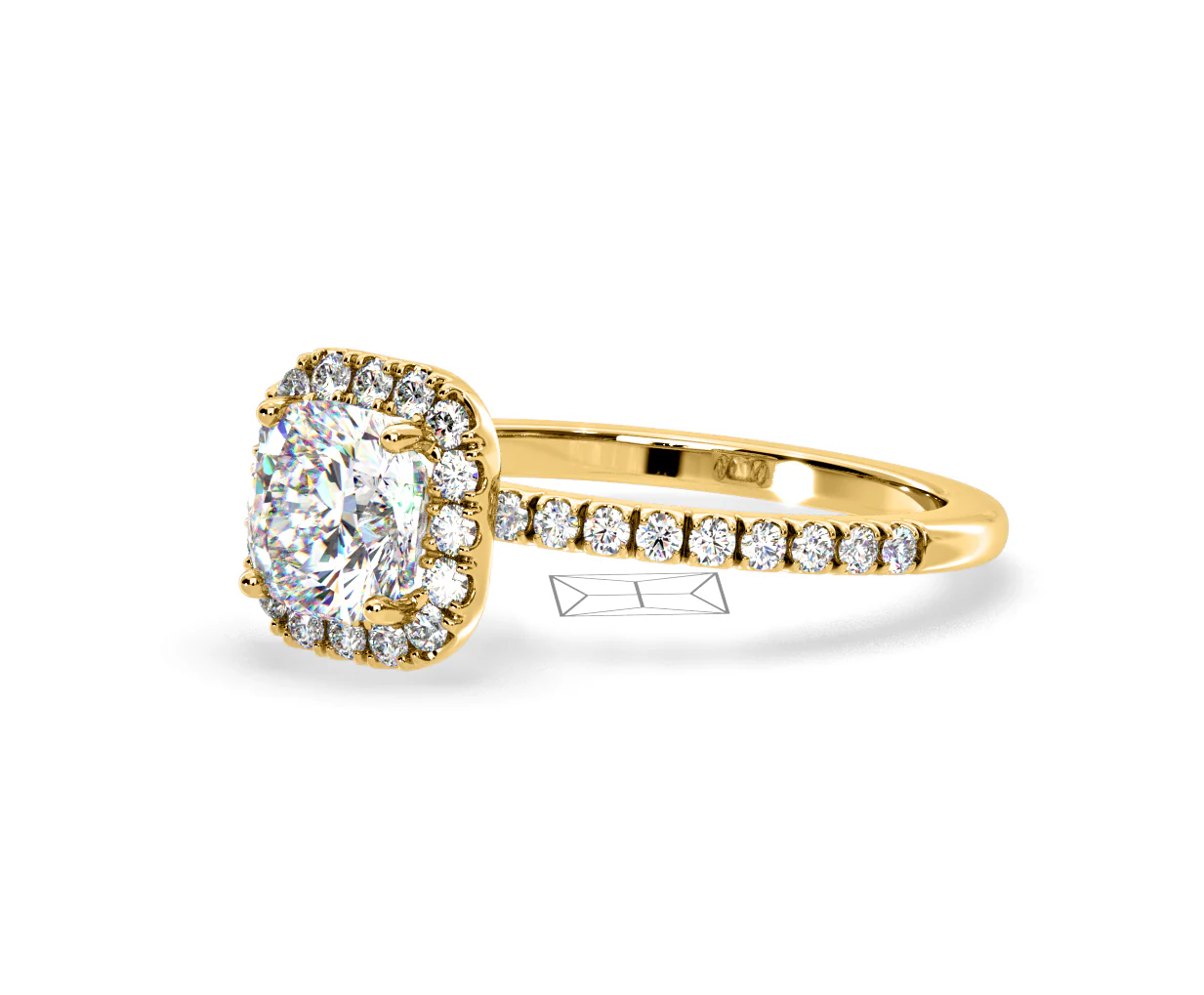 2.60ct Beatrice Lab Diamond Halo Engagement Ring in 18K Gold F/VS1 - Image 97