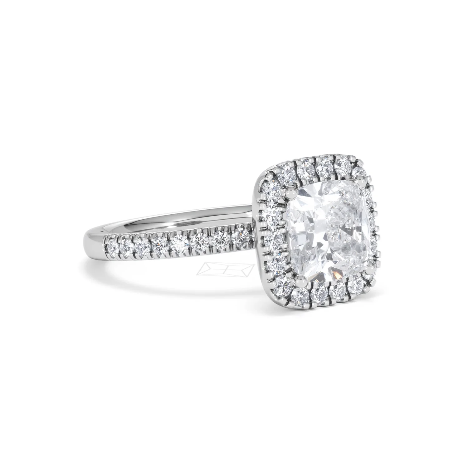 2.60ct Beatrice Lab Diamond Halo Engagement Ring in Platinum F/VS1 - Image 16