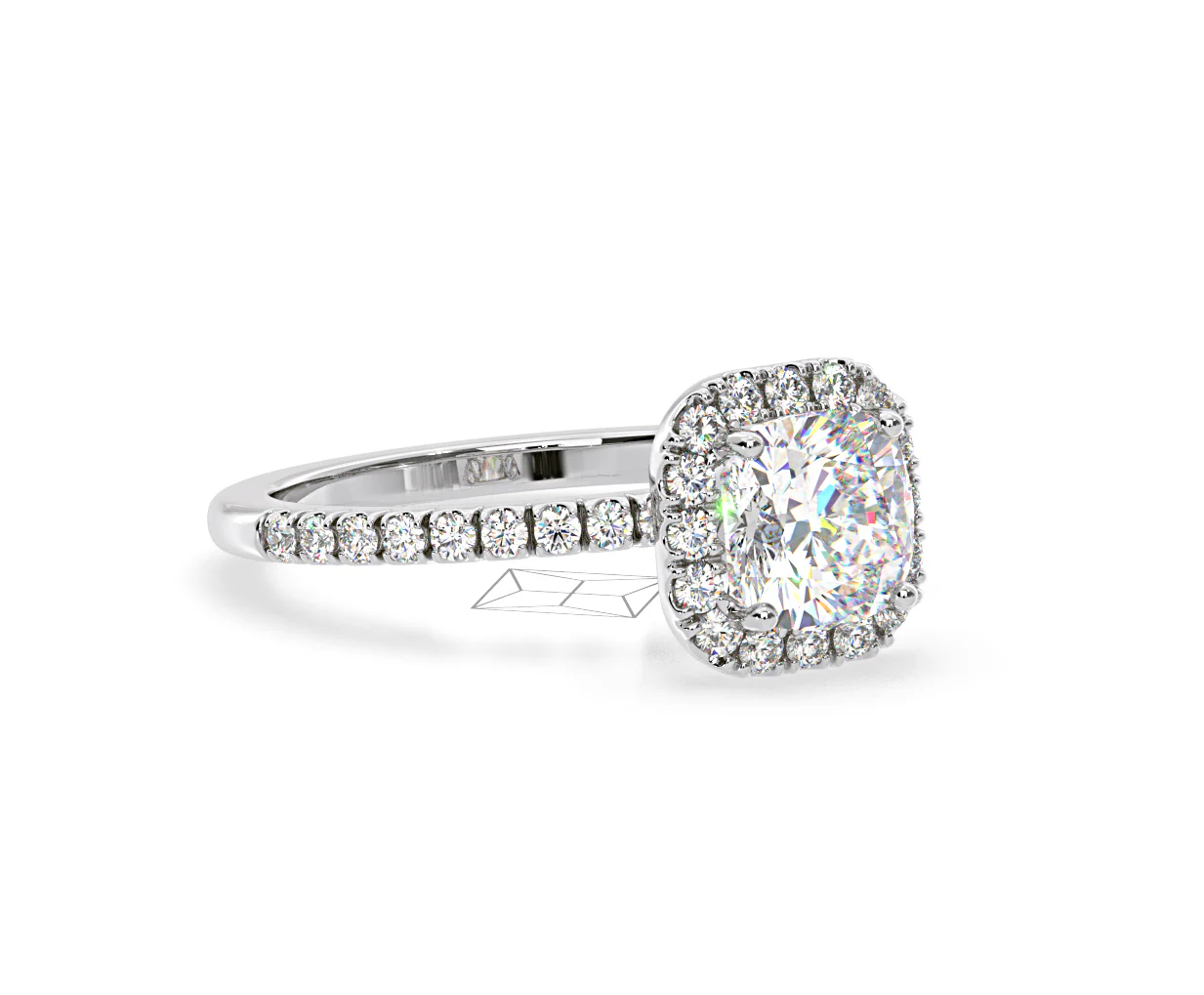 2.60ct Beatrice Lab Diamond Halo Engagement Ring in Platinum F/VS1 - Image 160