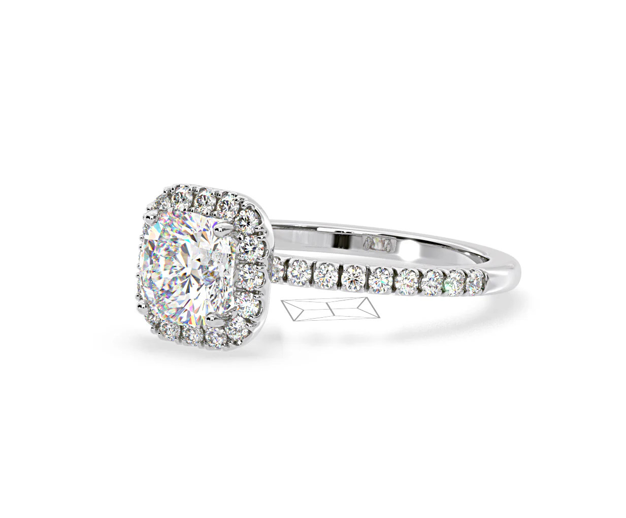2.60ct Beatrice Lab Diamond Halo Engagement Ring in Platinum F/VS1 - Image 96