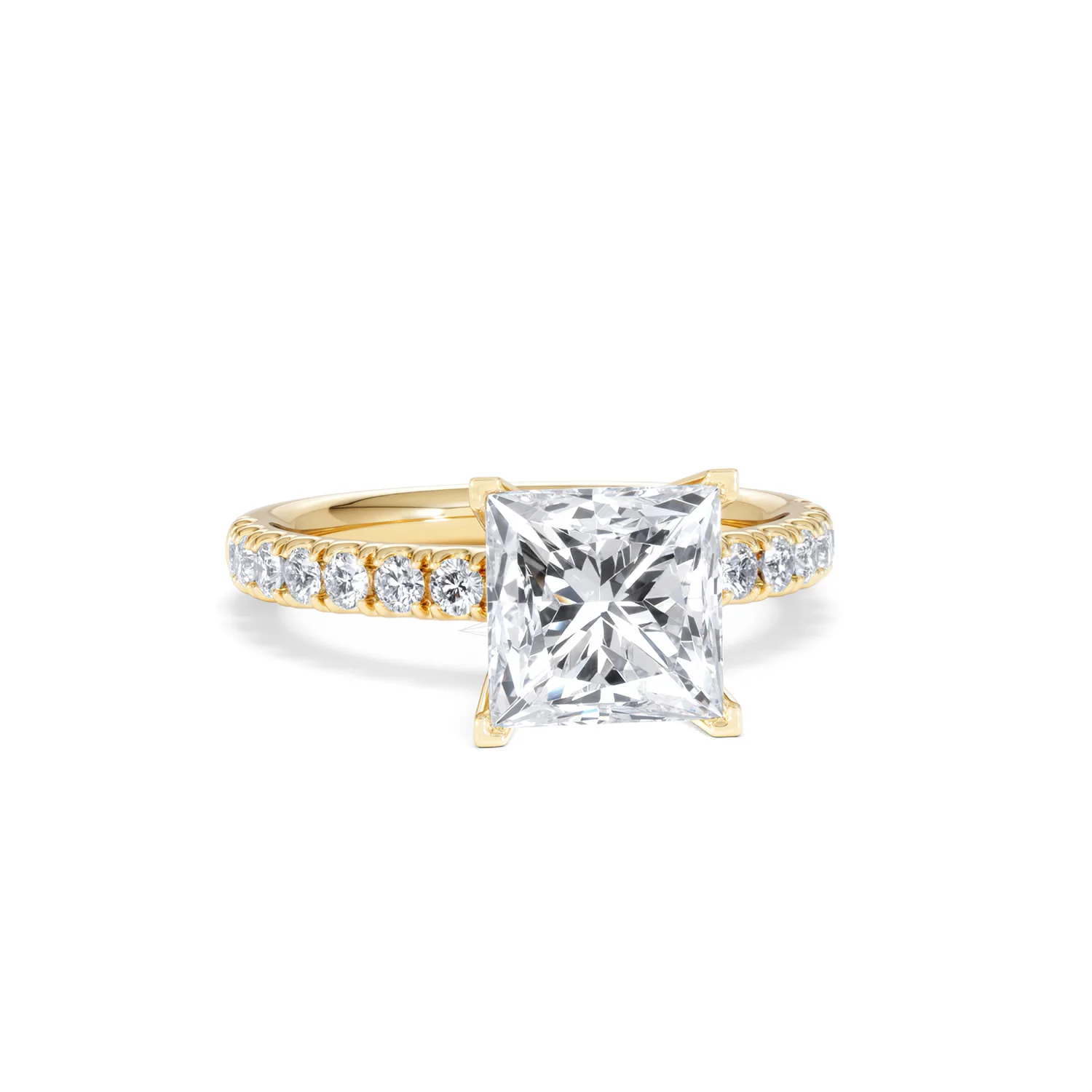 2.60ct Katerina Lab Princess Diamond Engagement Ring 18K Gold F/VS1 - Image 11
