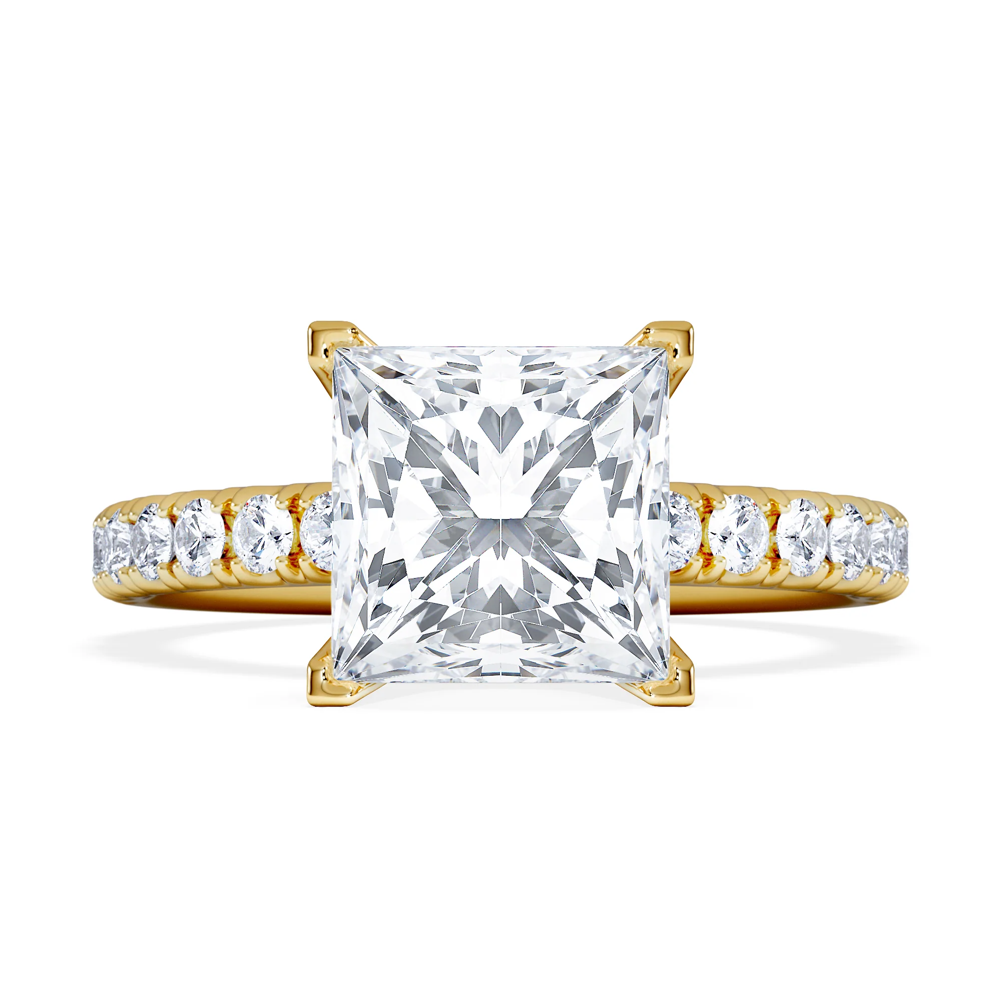 2.60ct Katerina Lab Princess Diamond Engagement Ring 18K Gold F/VS1 - Image 7