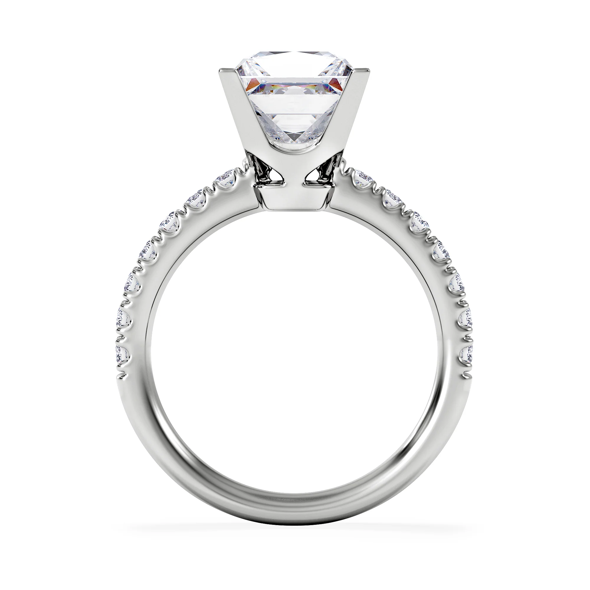 2.60ct Katerina Lab Princess Diamond Engagement Ring 18KW Gold F/VS1 - Image 3