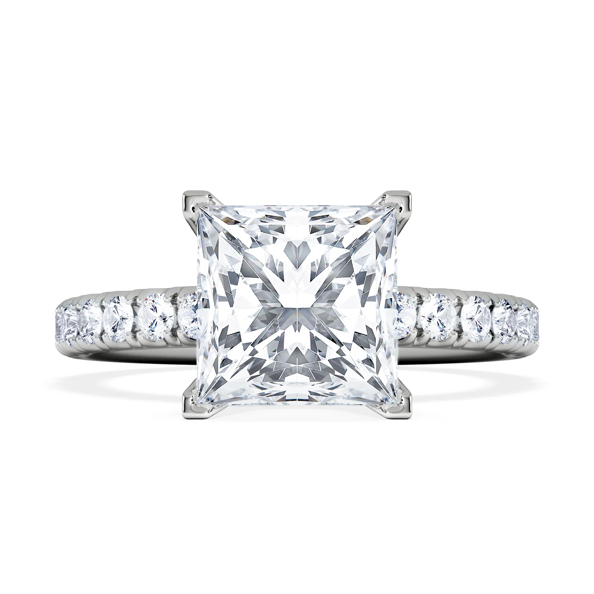 2.60ct Katerina Lab Princess Diamond Engagement Ring 18KW Gold F/VS1 - Image 7