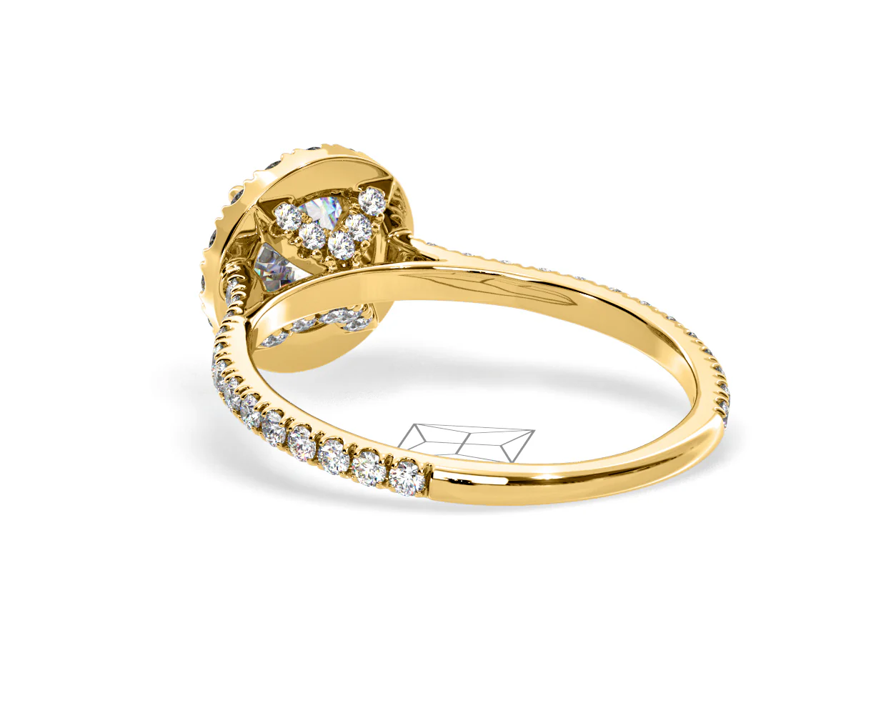 2.80ct Reina Lab Diamond Halo Engagement Ring in 18K Gold F/VS1 - Image 119
