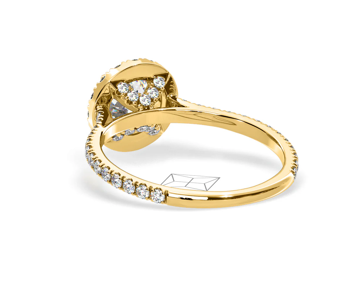 2.80ct Reina Lab Diamond Halo Engagement Ring in 18K Gold F/VS1 - Image 120