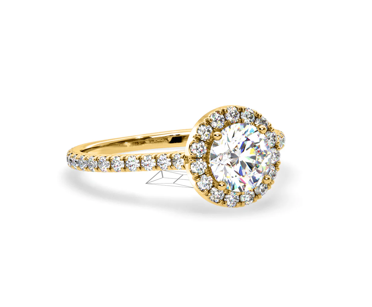 2.80ct Reina Lab Diamond Halo Engagement Ring in 18K Gold F/VS1 - Image 160