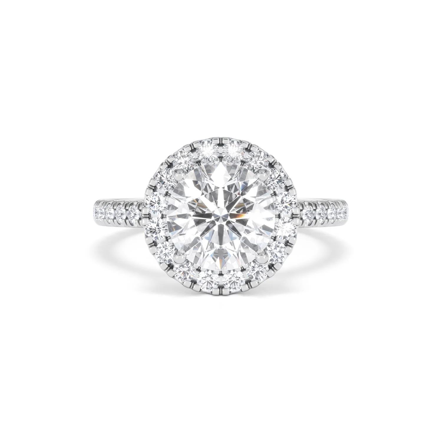 2.80ct Reina Lab Diamond Halo Engagement Ring in 18K White Gold F/VS1 - Image 11