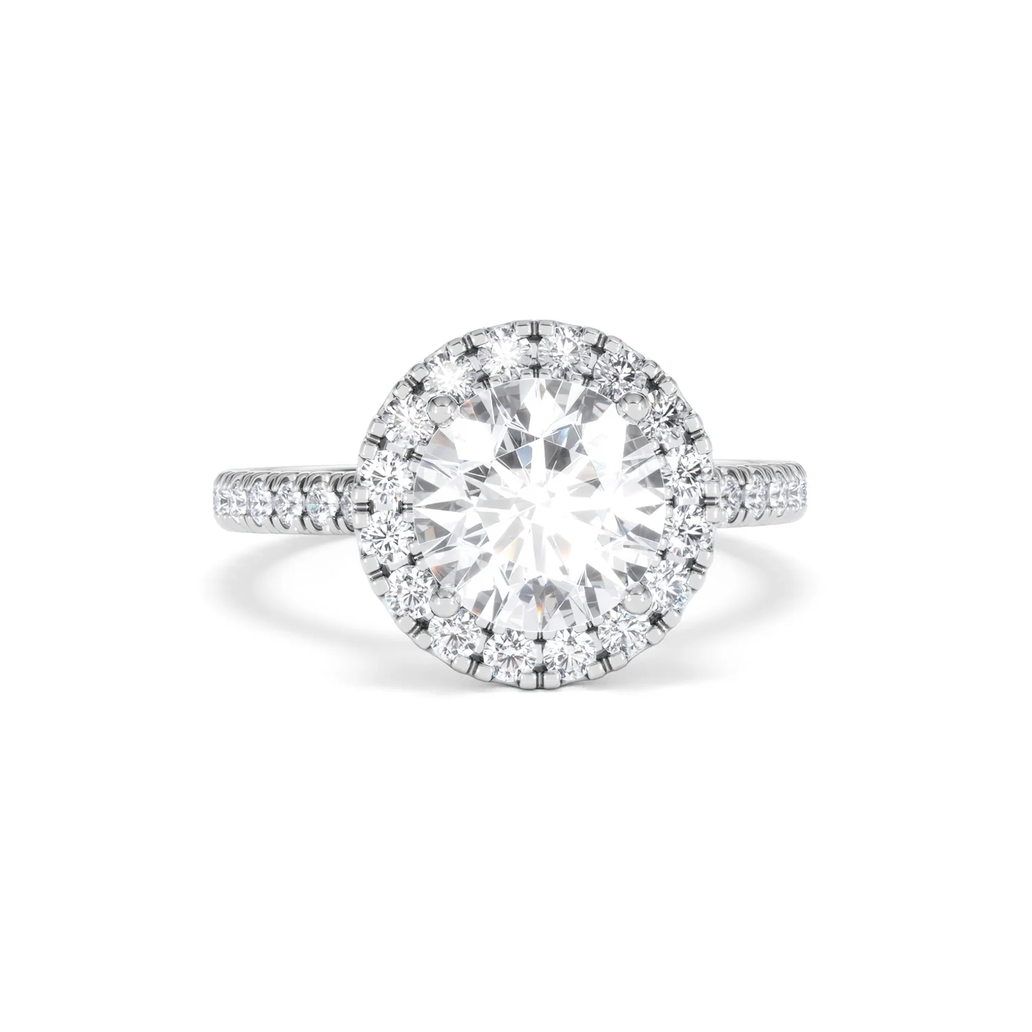 2.80ct Reina Lab Diamond Halo Engagement Ring in 18K White Gold F/VS1 - Image 12