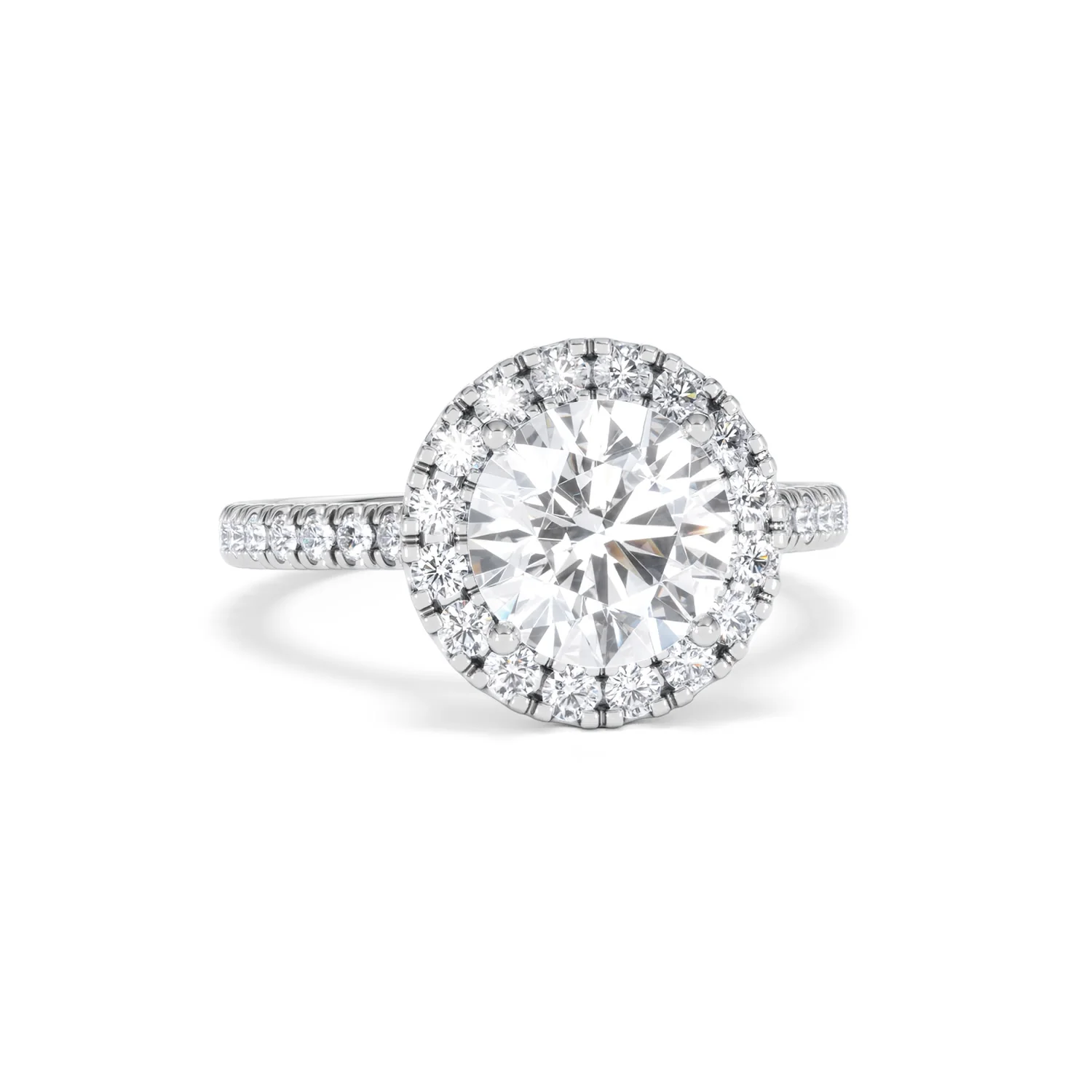 2.80ct Reina Lab Diamond Halo Engagement Ring in 18K White Gold F/VS1 - Image 13