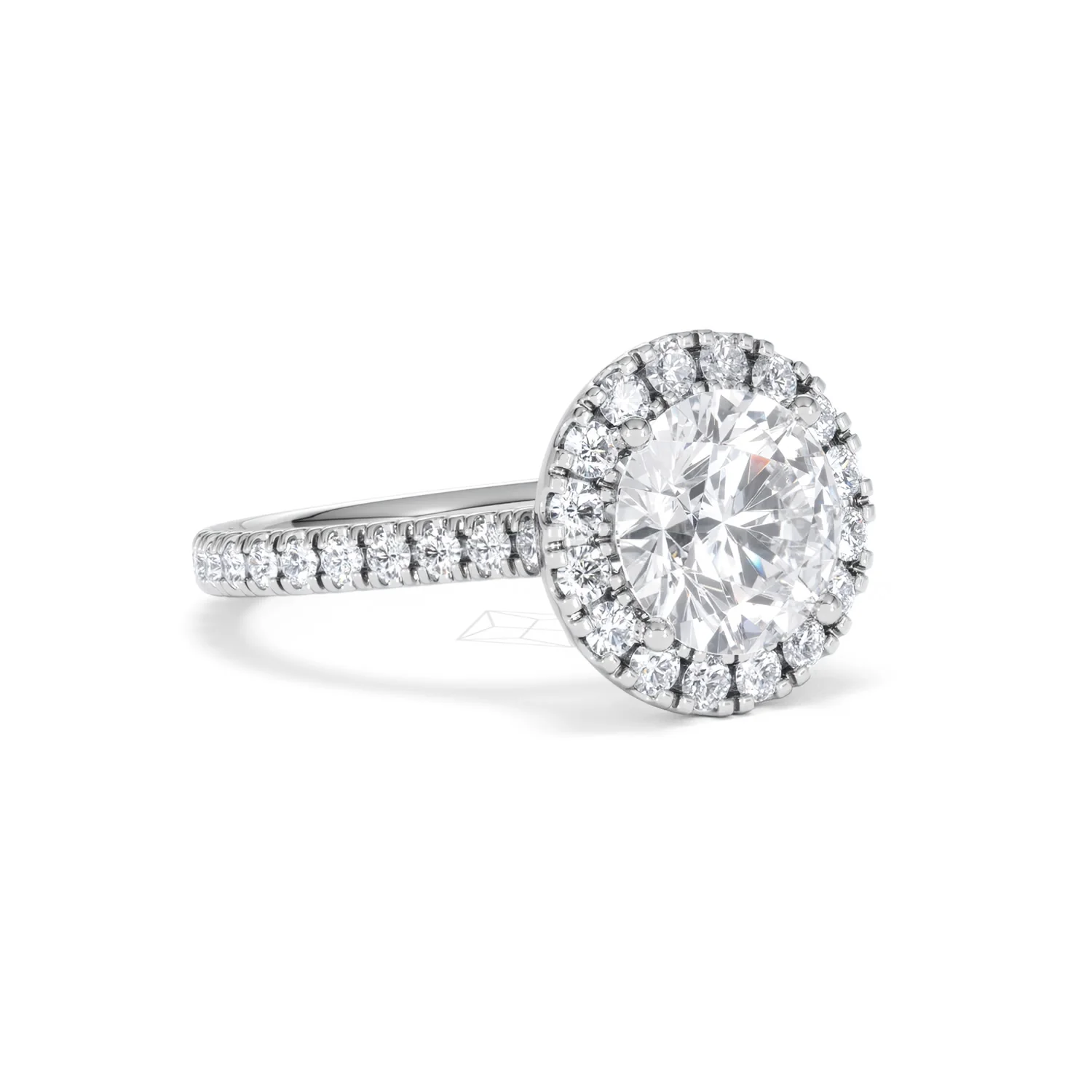 2.80ct Reina Lab Diamond Halo Engagement Ring in 18K White Gold F/VS1 - Image 18