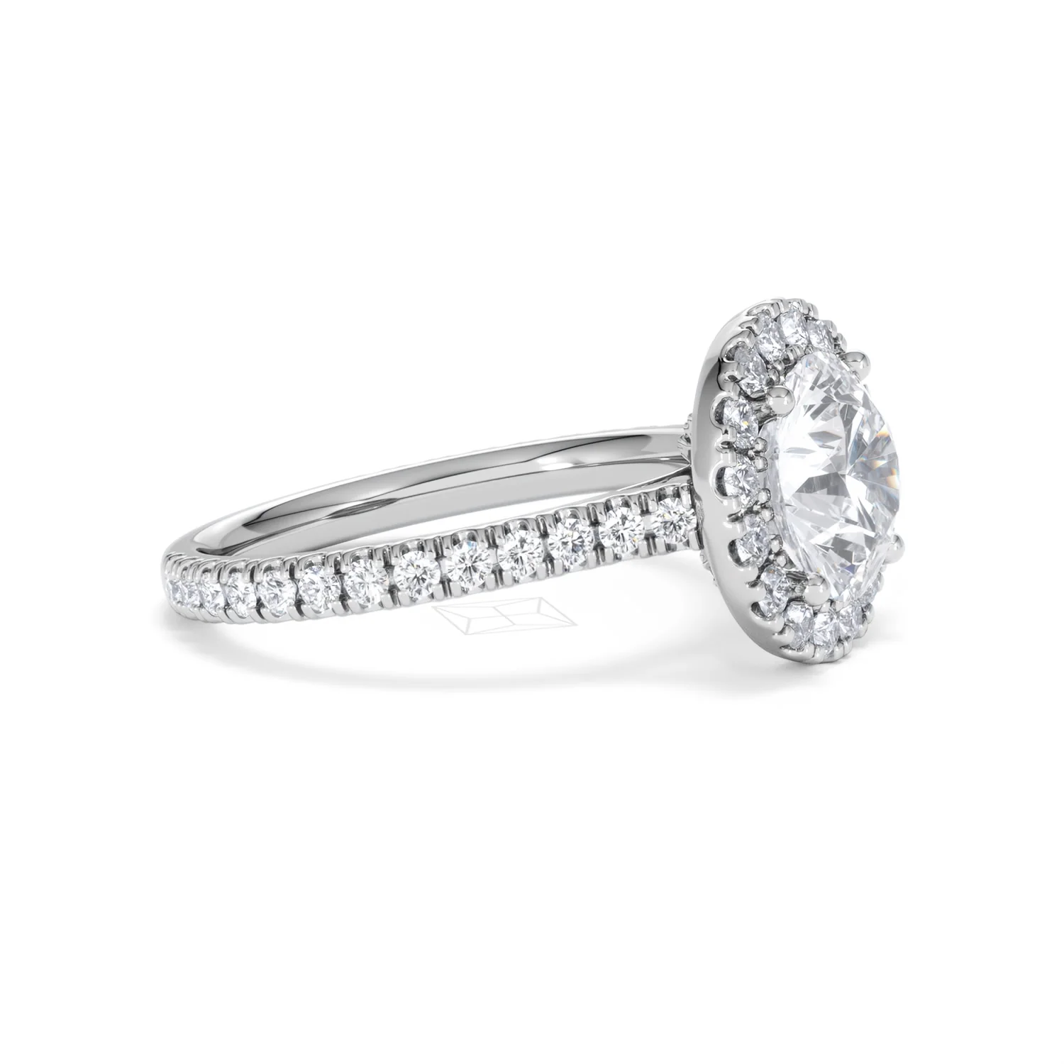 2.80ct Reina Lab Diamond Halo Engagement Ring in 18K White Gold F/VS1 - Image 25